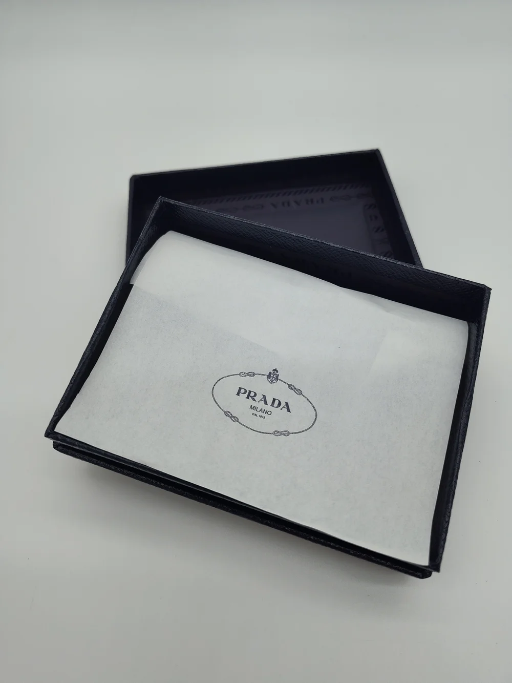 PRADA Saffiano Presentation Box w Authenticity Certificate Cards & Tissue Paper